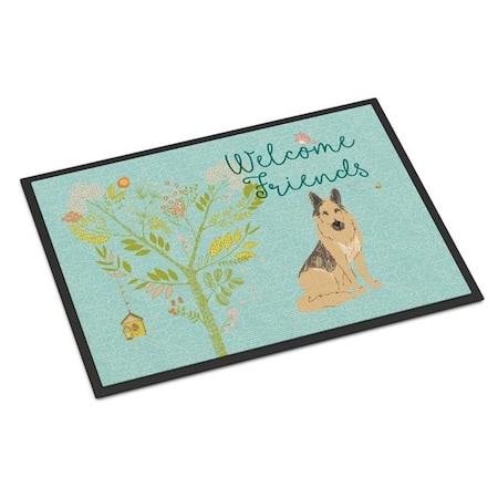 Carolines Treasures BB7578JMAT Welcome Friends German Shepherd Indoor Or Outdoor Mat; 24 X 36 In.